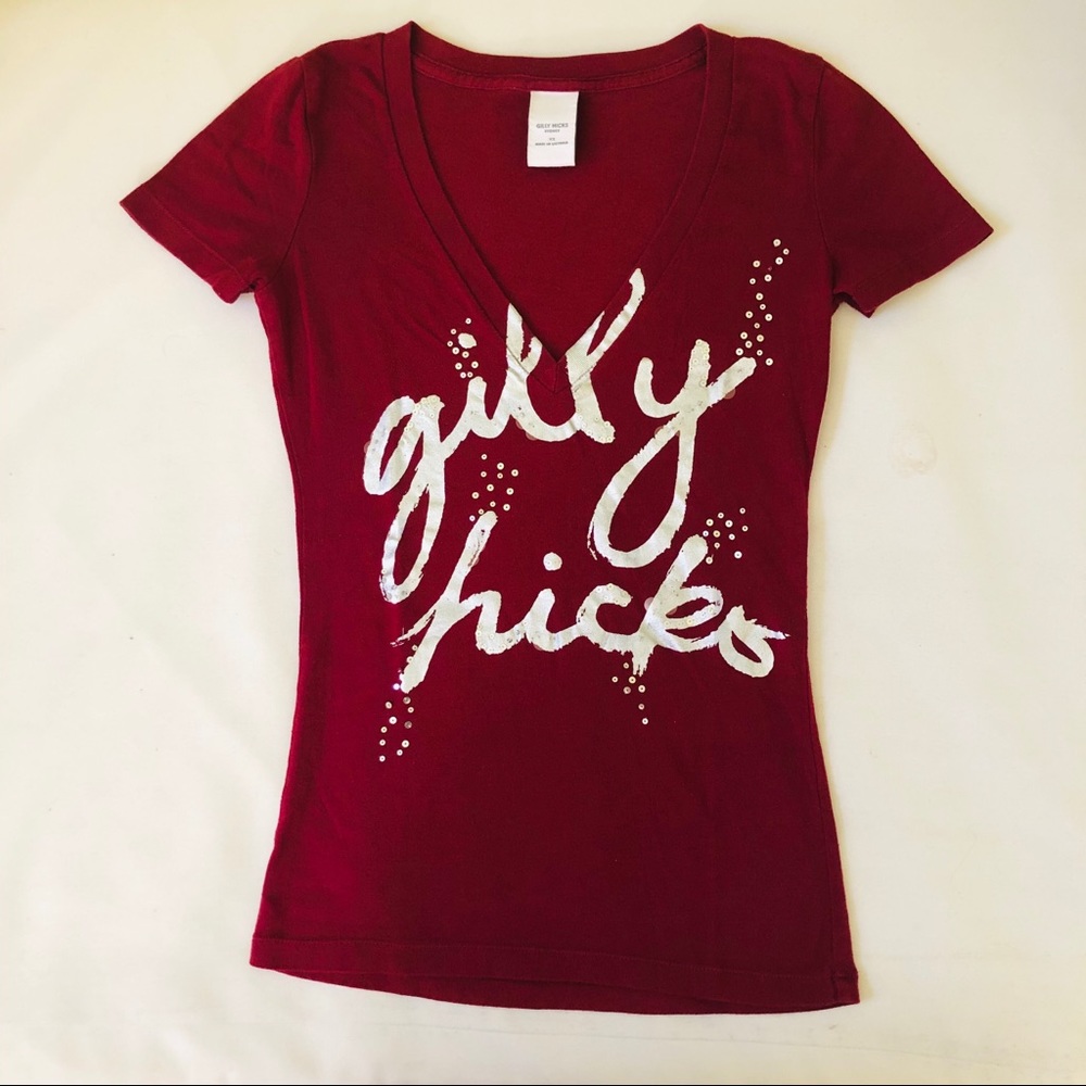 ⭐️ 3 for $20 Gilly Hicks V-Neck Maroon T-Shirt XS